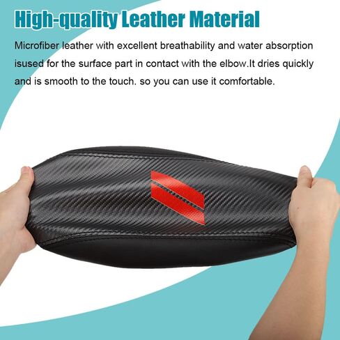 LEXLEY Center Console Pad Armrest Box Cover Waterproof Anti-Scratch Leather Protector Covers for Dodge 2013-2016 Dart-Black Stitches in Saudi Arabia