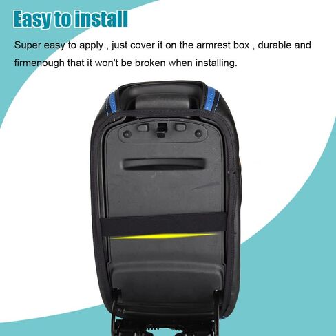 LEXLEY Center Console Pad Armrest Box Cover Waterproof Anti-Scratch Leather Protector Covers for Dodge 2013-2016 Dart-Black Stitches in Saudi Arabia