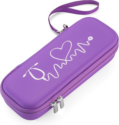 Caseling Hard Stethoscope Case Compatible with 3M Classic III, Lightweight II S.E, Cardiology IV Diagnostic, Includes ID Slot and Mesh Pocket for Nurse Accessories (Purple - Pu Leather) in Saudi Arabia
