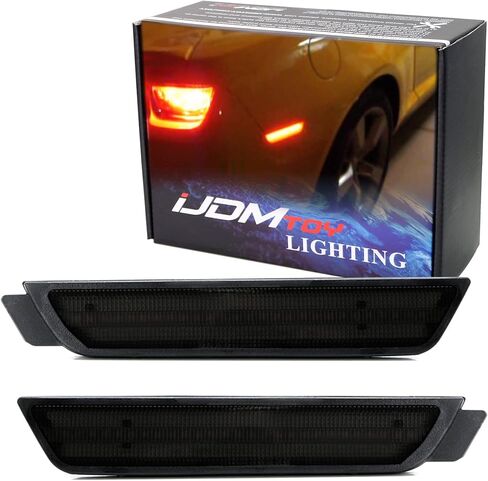 iJDMTOY Clear Lens Red Full LED Rear Side Marker Light Kit Compatible with Chevy 2010-15 Camaro, Powered by 27-SMD LED, Replace OEM Back Sidemarker Lamps in Saudi Arabia