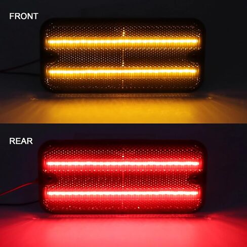 4PCS Amber+Red LED Side Marker Light Lamp Compatible with 1985-1995 G10 G20 G30 G1500 G2500 G350 / P2500 P3500 Base / P3500 Value Van / P20 P30 Step Van, Front & Rear Side Marker Lights in Saudi Arabia