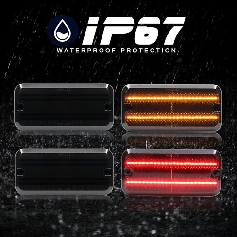 4PCS Amber+Red LED Side Marker Light Lamp Compatible with 1985-1995 G10 G20 G30 G1500 G2500 G350 / P2500 P3500 Base / P3500 Value Van / P20 P30 Step Van, Front & Rear Side Marker Lights in Saudi Arabia