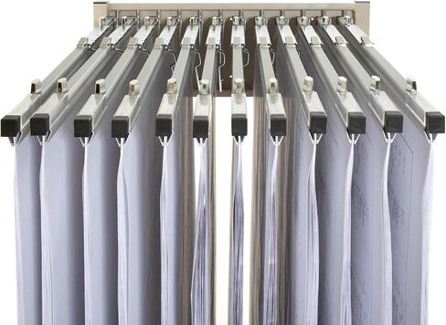 Brookside Design Mobile Blueprint Storage Rack –– Holds Up to 1200 Blueprints In 12 Blueprint Clamps - Vertical Blueprint Holder - Heavy Duty - MVPC in Kuwait