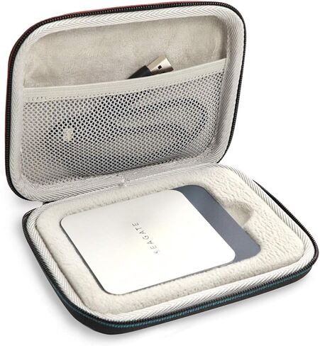 حقيبة حمل ProCase لجهاز Seagate Barracuda Fast SSD/Seagate Fast SSD 1 تيرابايت 2 تيرابايت 500 جيجابايت 250 جيجابايت SSD محرك الحالة الصلبة الخارجي حقيبة تخزين صلبة مضادة للصدمات للسفر - أسود in Saudi Arabia