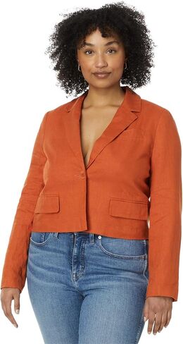 بليزر Madewell قصير 100% من الكتان والنحاس الداكن مقاس SM (للسيدات 2-4) in Saudi Arabia