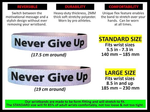 Motivational & Inspirational Bracelet – Uplifting Positive Affirmations Reversible Stretch Wristband - Encouragement Focus Fitness Sports Motivation LLC in Saudi Arabia