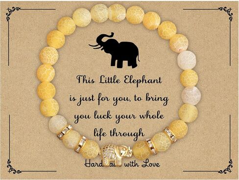 8mm Round Natural Stone CZ Gold Micro Pave Diamond Elephant Bracelet Yoga Balancing Reiki Healing Jewelry, 7.5" in Saudi Arabia