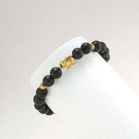 8mm Round Natural Stone CZ Gold Micro Pave Diamond Elephant Bracelet Yoga Balancing Reiki Healing Jewelry, 7.5" in Saudi Arabia
