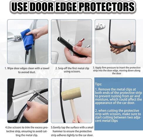 Door Protector Car Door Protector Edge Guards Car Door Edge Guards Adhesive Free Universal for Cars, Trucks, Suvs, Suvs and Most Car Door Panels (Black, 16.4Ft（5M）) in Saudi Arabia