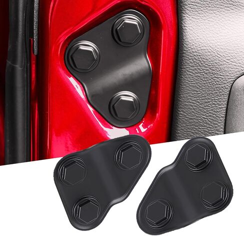2 PCS Car Door Screw Cover, ABS Dust-Proof Anti-Rust Front Door Screw Protection Lid, Sports Decoration Device, Compatible with Wrangler JL JT Modification Protection Accessories (Black) in Saudi Arabia