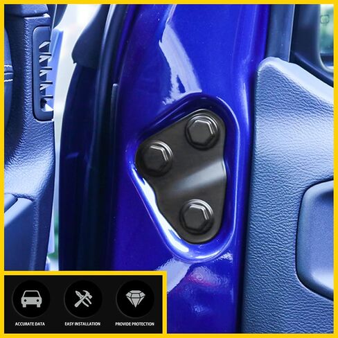 2 PCS Car Door Screw Cover, ABS Dust-Proof Anti-Rust Front Door Screw Protection Lid, Sports Decoration Device, Compatible with Wrangler JL JT Modification Protection Accessories (Black) in Saudi Arabia