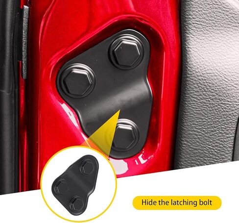 2 PCS Car Door Screw Cover, ABS Dust-Proof Anti-Rust Front Door Screw Protection Lid, Sports Decoration Device, Compatible with Wrangler JL JT Modification Protection Accessories (Black) in Saudi Arabia