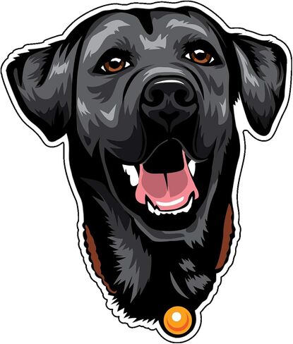 WickedGoodz Smiling Black Lab Vinyl Decal - Labrador Dog Bumper Sticker - for Laptops Tumblers Windows Cars Trucks Walls in Saudi Arabia