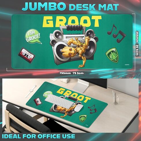 Marvel Desk Mat Large Mouse Mat 31.2 x 13.9" Desk Protector Mat for PC Laptop Keyboard Office Supplies Gaming Accessories Non Slip - Gaming Gifts for Men (Black Marvel) in Saudi Arabia