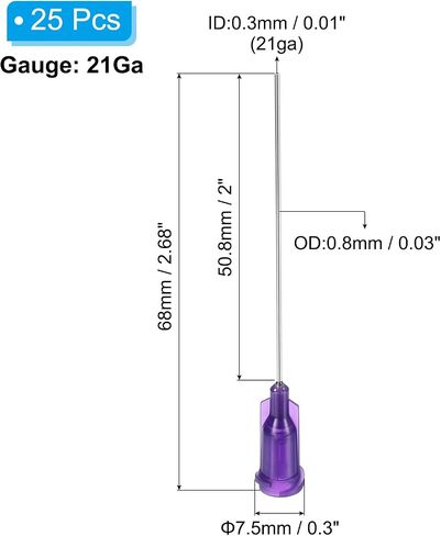 PATIKIL 25Ga x 2 Inch Dispensing Needle Tips, 25Pcs Stainless Steel and Plastic Glue Needle Tube Blunt Tips with Luer Lock for Glue Oil Applicator, Rose Red in Saudi Arabia