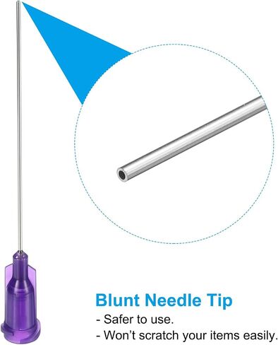PATIKIL 25Ga x 2 Inch Dispensing Needle Tips, 25Pcs Stainless Steel and Plastic Glue Needle Tube Blunt Tips with Luer Lock for Glue Oil Applicator, Rose Red in Saudi Arabia