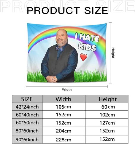 I Hate Kids Tapestry Funny Tapestries Wall Hanging Meme Backdrop Party Decorations for College Dorm Bedroom Living Room Art Poster 40x30 Inch in Saudi Arabia