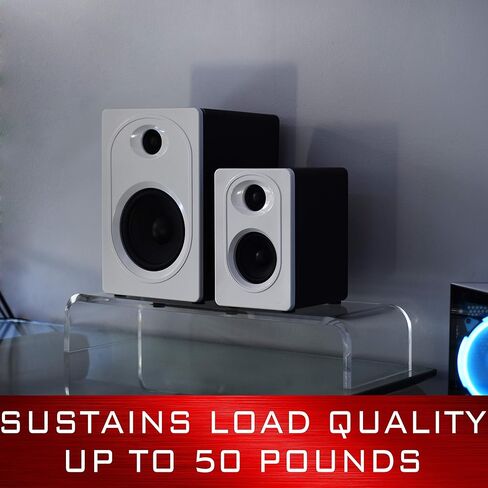 Circuit City Essentials Acrylic Monitor Stand Riser Space Saving Computer Desk Shelf Organizer for Laptops, iMac, Printers, Keyboards & Screens Up to 30-Inch and 50 lbs Clear in Kuwait