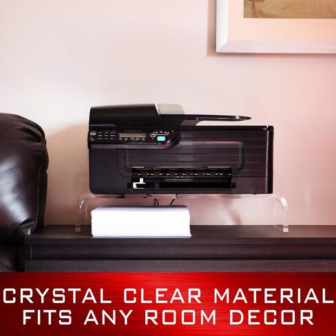 Circuit City Essentials Acrylic Monitor Stand Riser Space Saving Computer Desk Shelf Organizer for Laptops, iMac, Printers, Keyboards & Screens Up to 30-Inch and 50 lbs Clear in Kuwait