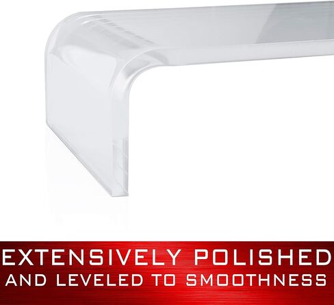 Circuit City Essentials Acrylic Monitor Stand Riser Space Saving Computer Desk Shelf Organizer for Laptops, iMac, Printers, Keyboards & Screens Up to 30-Inch and 50 lbs Clear in Kuwait