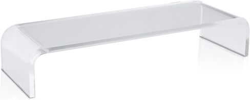 Circuit City Essentials Acrylic Monitor Stand Riser Space Saving Computer Desk Shelf Organizer for Laptops, iMac, Printers, Keyboards & Screens Up to 30-Inch and 50 lbs Clear in Kuwait