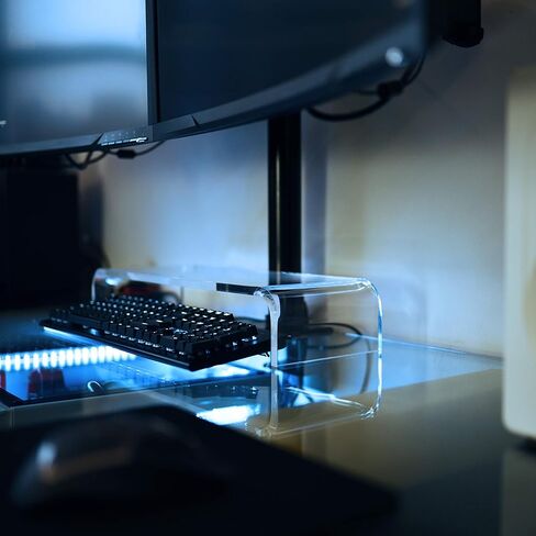 Circuit City Essentials Acrylic Monitor Stand Riser Space Saving Computer Desk Shelf Organizer for Laptops, iMac, Printers, Keyboards & Screens Up to 30-Inch and 50 lbs Clear in Kuwait