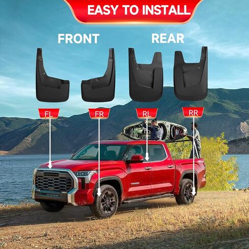 MITZONE Mud Flaps Splash Guards واقيات الطين متوافقة مع Ram 1500 2019 2020 2021 2022 2023 2024 W/O Fender Flares، مجموعة 4 قطع أمامية وخلفية in Saudi Arabia