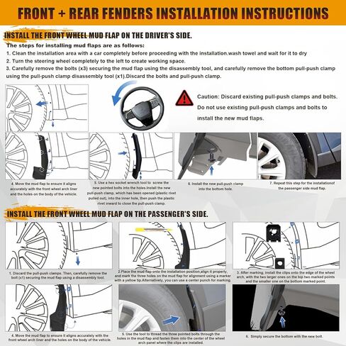اللوحات الطينية المتوافقة مع Toyota Grand Highlander 2023 2024+، واقي الطين الأمامي والخلفي 4 قطع، واقيات الطين على جانبي السائق والراكب in Kuwait