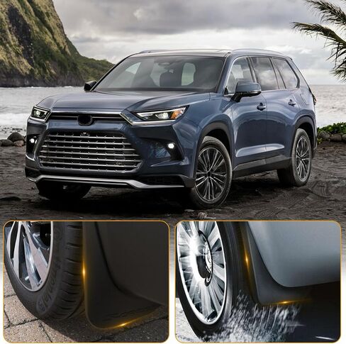 اللوحات الطينية المتوافقة مع Toyota Grand Highlander 2023 2024+، واقي الطين الأمامي والخلفي 4 قطع، واقيات الطين على جانبي السائق والراكب in Kuwait