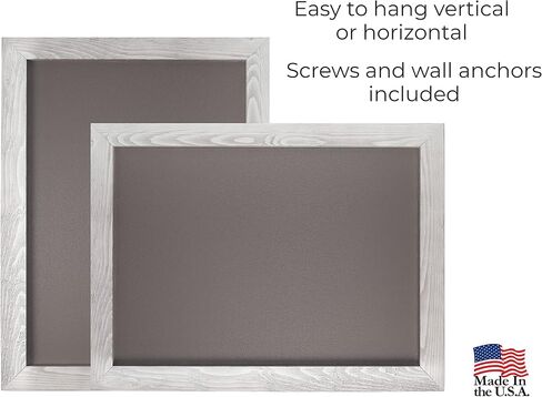 DoodleDude Extra Large Decorative Rustic Wall Chalkboard - Magnetic Board Kitchen Menu Wet Erase Marker Bulletin Made in USA (Light Gray, 18 x 36 inches) (1836LG) in Saudi Arabia