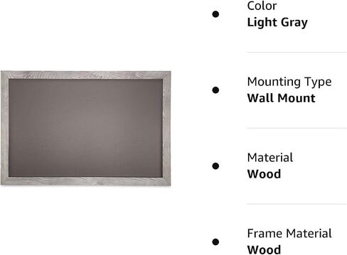DoodleDude Extra Large Decorative Rustic Wall Chalkboard - Magnetic Board Kitchen Menu Wet Erase Marker Bulletin Made in USA (Light Gray, 18 x 36 inches) (1836LG) in Saudi Arabia