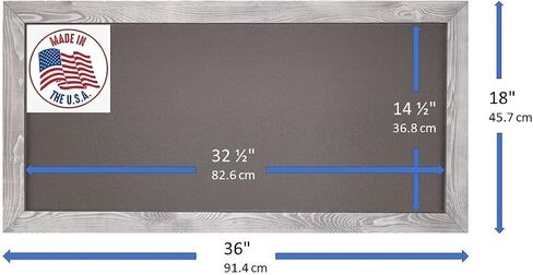 DoodleDude Extra Large Decorative Rustic Wall Chalkboard - Magnetic Board Kitchen Menu Wet Erase Marker Bulletin Made in USA (Light Gray, 18 x 36 inches) (1836LG) in Saudi Arabia