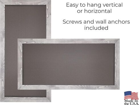 DoodleDude Extra Large Decorative Rustic Wall Chalkboard - Magnetic Board Kitchen Menu Wet Erase Marker Bulletin Made in USA (Light Gray, 18 x 36 inches) (1836LG) in Saudi Arabia