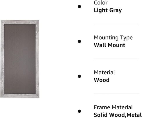 DoodleDude Extra Large Decorative Rustic Wall Chalkboard - Magnetic Board Kitchen Menu Wet Erase Marker Bulletin Made in USA (Light Gray, 18 x 36 inches) (1836LG) in Saudi Arabia
