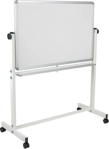 Flash Furniture HERCULES Series 45.25 بوصة عرض × 54.75 بوصة ارتفاع لوحة بيضاء متنقلة مزدوجة الجوانب مع علبة أقلام in Saudi Arabia