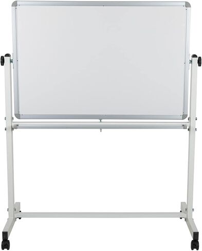 Flash Furniture HERCULES Series 45.25 بوصة عرض × 54.75 بوصة ارتفاع لوحة بيضاء متنقلة مزدوجة الجوانب مع علبة أقلام in Saudi Arabia