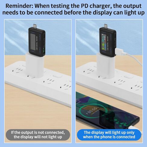 جهاز قياس الطاقة USB C، جهاز اختبار USB متعدد 4.5-36 فولت 0-5A الجهد الكهربي الحالي أمبير فولت جهاز قياس التيار الكهربائي للكشف عن مقياس التيار الكهربائي للشواحن وكابل بنك الطاقة in Saudi Arabia