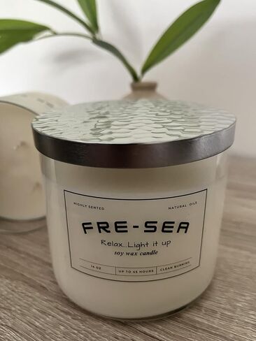 3 Wick 14 oz Scented Candles with Essential Oils, Handcrafted, 100% Natural Soy, ECO Friendly Cottn Wicks, Up to 45 Hours of Clean Burnig. (French Lavender) in Saudi Arabia