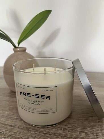 3 Wick 14 oz Scented Candles with Essential Oils, Handcrafted, 100% Natural Soy, ECO Friendly Cottn Wicks, Up to 45 Hours of Clean Burnig. (French Lavender) in Saudi Arabia