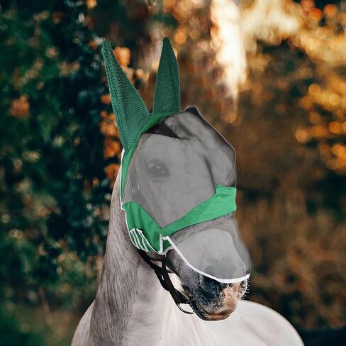 Fly Mask or Horses with Ears UV Protection Fly mask for Horses, High Elasticity, Comfortable and Breathable (Light Blue, M) in Saudi Arabia