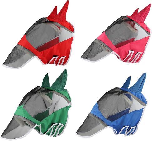 Fly Mask or Horses with Ears UV Protection Fly mask for Horses, High Elasticity, Comfortable and Breathable (Light Blue, M) in Saudi Arabia