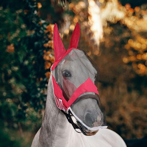 Fly Mask or Horses with Ears UV Protection Fly mask for Horses, High Elasticity, Comfortable and Breathable (Light Blue, M) in Saudi Arabia