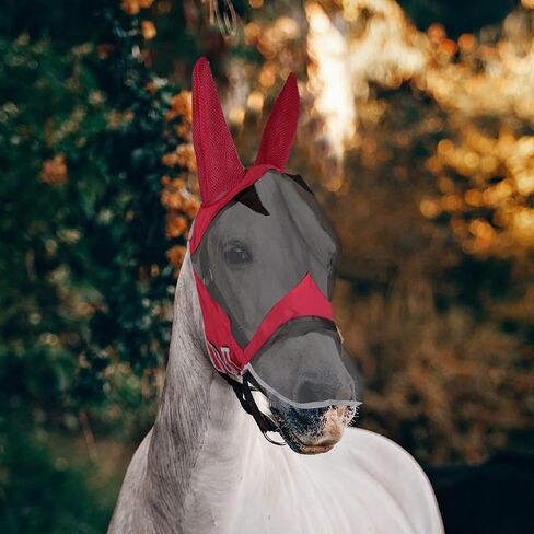 Fly Mask or Horses with Ears UV Protection Fly mask for Horses, High Elasticity, Comfortable and Breathable (Light Blue, M) in Saudi Arabia
