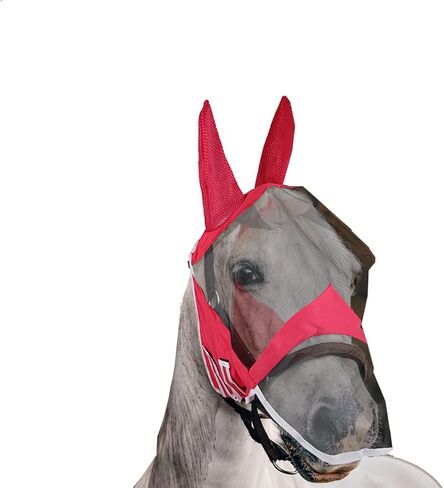 Fly Mask or Horses with Ears UV Protection Fly mask for Horses, High Elasticity, Comfortable and Breathable (Light Blue, M) in Saudi Arabia