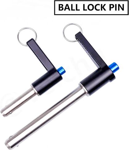 Stainless Steel Quick Pull Pins Self-Locking with L-Handle Ball Lock Pin/ Push Pin/ Quick Release pin with Lanyard Cable (2, Dia:9.5mmX60mm Length) in Saudi Arabia