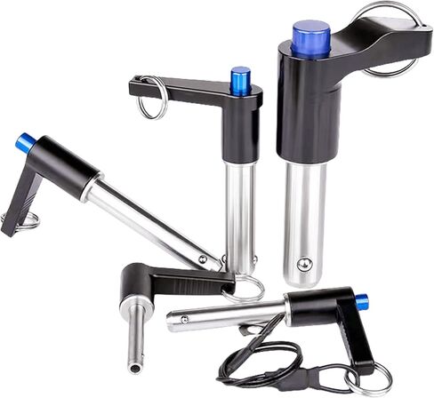 Stainless Steel Quick Pull Pins Self-Locking with L-Handle Ball Lock Pin/ Push Pin/ Quick Release pin with Lanyard Cable (2, Dia:9.5mmX60mm Length) in Saudi Arabia