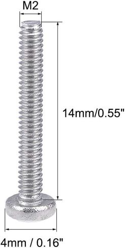 Uxcell M2x14mm مسامير آلة عموم فيليبس الصليب مسمار لولبي الرأس 304 الفولاذ المقاوم للصدأ السحابات البراغي 30 قطعة in Saudi Arabia