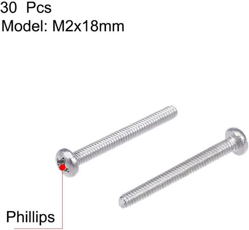 Uxcell M2x14mm مسامير آلة عموم فيليبس الصليب مسمار لولبي الرأس 304 الفولاذ المقاوم للصدأ السحابات البراغي 30 قطعة in Saudi Arabia