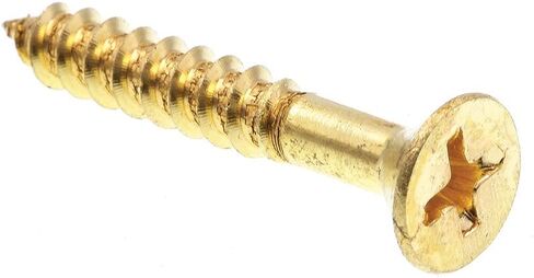 Prime-Line 9035641 Wood Screw, Flat Head Phillips, #10 X 1-1/4 in, Solid Brass, Pack of 25 in Saudi Arabia