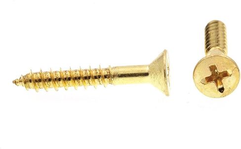 Prime-Line 9035641 Wood Screw, Flat Head Phillips, #10 X 1-1/4 in, Solid Brass, Pack of 25 in Saudi Arabia